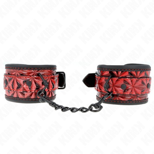 Kink Adjustable Diamond Pattern Wristbands Dark Red