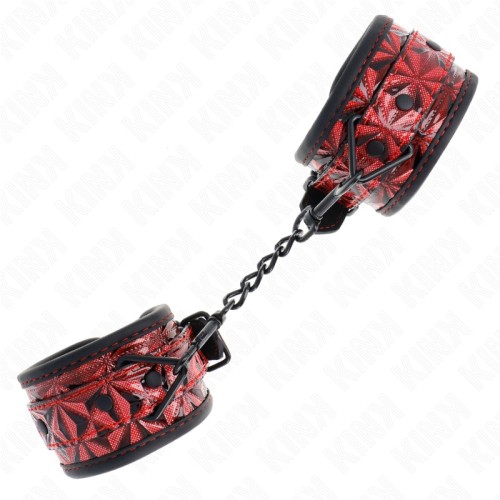 Kink Adjustable Diamond Pattern Wristbands Dark Red