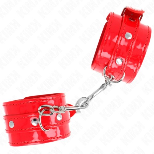 Kink Muñequeras Ajustables con Tachuelas Rojas - Equipamiento BDSM