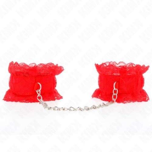 Kink Red Lace Wrist Cuffs - BDSM Style