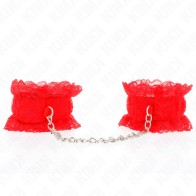 Kink Red Lace Wrist Cuffs - BDSM Style