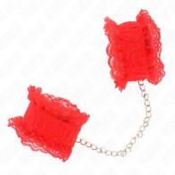 Kink Red Lace Wrist Cuffs - BDSM Style