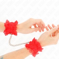 Kink Red Lace Wrist Cuffs - BDSM Style