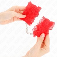 Kink Red Lace Wrist Cuffs - BDSM Style