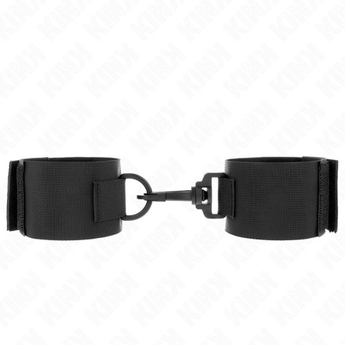 Kink Nylon Wrist Cuffs Black for BDSM Control