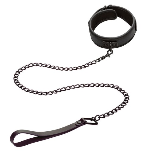 Nocturnal Adjustable Leather Collar and Leash for BDSM