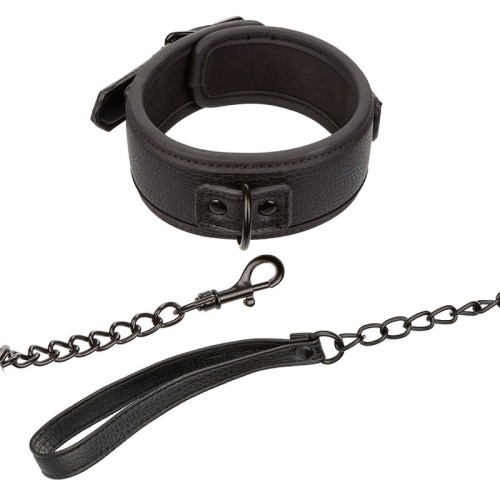 Nocturnal Adjustable Leather Collar and Leash for BDSM