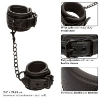 Nocturnal Adjustable Leather Handcuffs Black