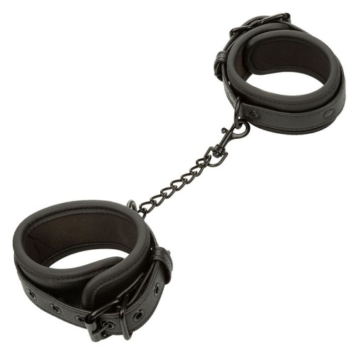 Nocturnal Adjustable Leather Ankle Cuffs Black