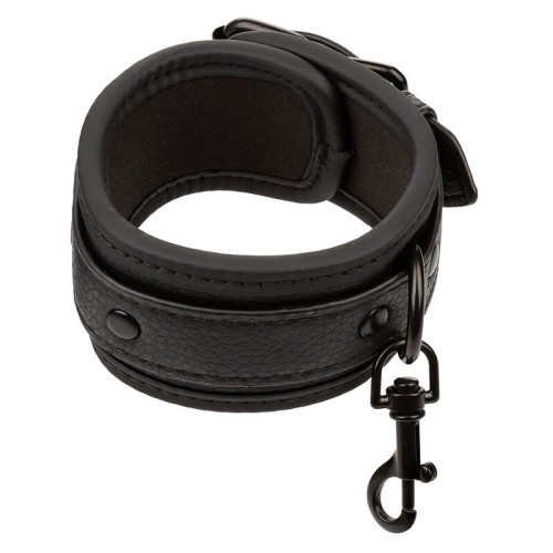 Nocturnal Adjustable Leather Ankle Cuffs Black