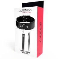 Darkness Leather Posture Collar with Chain - BDSM Essential