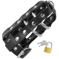 Darkness Leather Chastity Cage for Intense Control