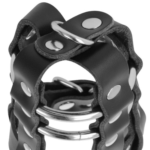 Darkness Leather Chastity Cage for Intense Control