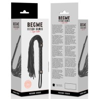 Begme Black Edition Vegan Leather Whip - Ideal for Fetish Play