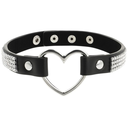 Choker Cuero Vegano Corazón Coquette Chic para looks de bondage