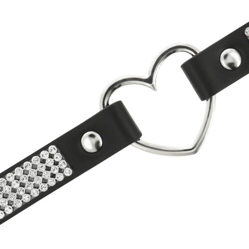 Choker Cuero Vegano Corazón Coquette Chic para looks de bondage