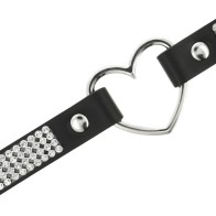 Coquette Chic Vegan Leather Heart Choker for bondage looks