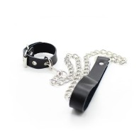 Collar De Pene De Cuero Con Cadena para BDSM