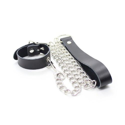 Collar De Pene De Cuero Con Cadena para BDSM