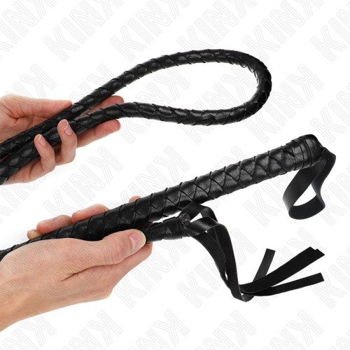 Kink Black Wide Tail Whip for Thrilling BDSM Play