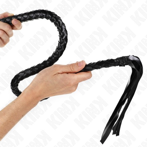 Látigo De Serpiente Kink Con Anillo De Mano Negro 65 cm - Placer BDSM