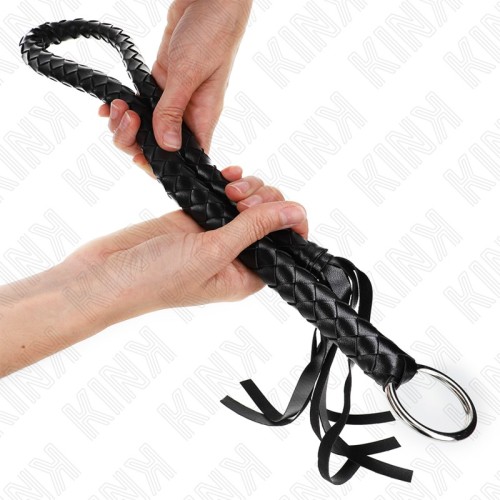 Látigo De Serpiente Kink Con Anillo De Mano Negro 65 cm - Placer BDSM