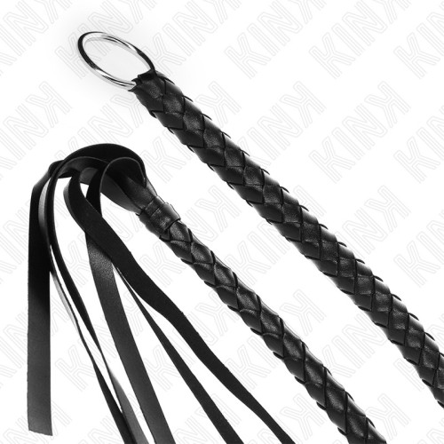 Látigo De Serpiente Kink Con Anillo De Mano Negro 65 cm - Placer BDSM