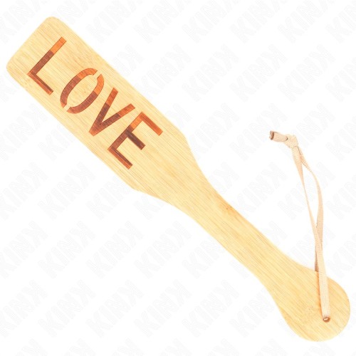 Kink Love Word Bamboo Paddle for Elegant BDSM Play