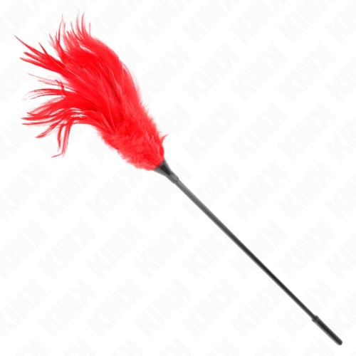 Kink Multi-Feather Tickler Red 45 cm for Sensual Play