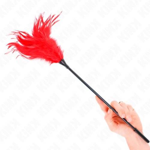 Kink Multi-Feather Tickler Red 45 cm for Sensual Play