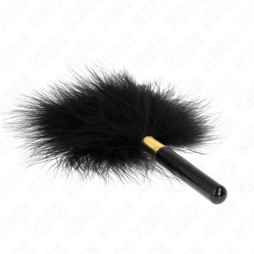 Kink Feather Tickler Metal Gold Black 18cm