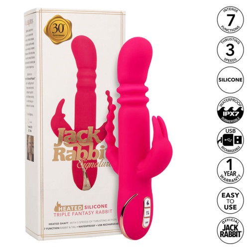 Jack Fantasy Vibrador Calentable Triple Rabbit Rosa