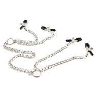 4 Nipple Clamps with Chains - Enhance Pleasure in BDSM