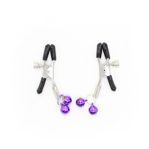 Lilac Nipple Clamps with Bells for Sensual Play