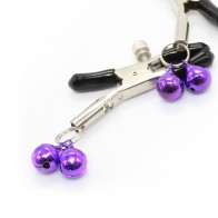 Lilac Nipple Clamps with Bells for Sensual Play