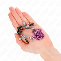 Kink Nipple Clamps with Chain Purple 30 cm