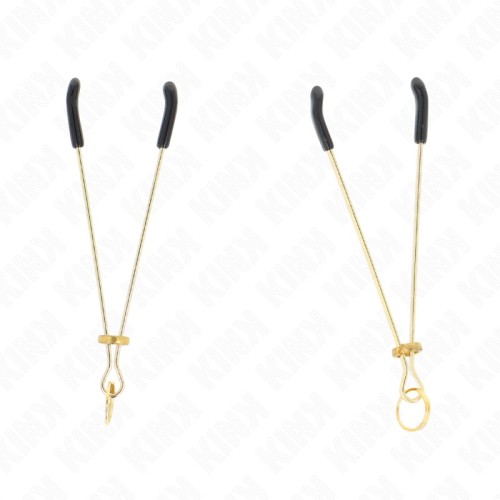 Kink Pinzas Para Pezones Doradas 7 Cm para Juego BDSM Sensual