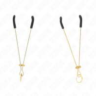 Kink Golden Nipple Clamps 7Cm for Sensual BDSM Play