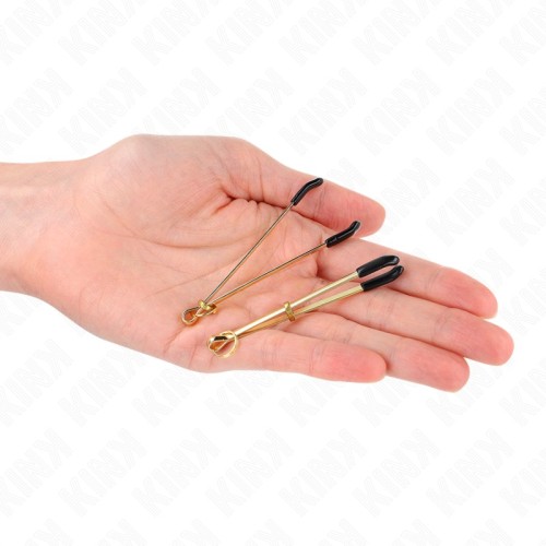 Kink Golden Nipple Clamps 7Cm for Sensual BDSM Play