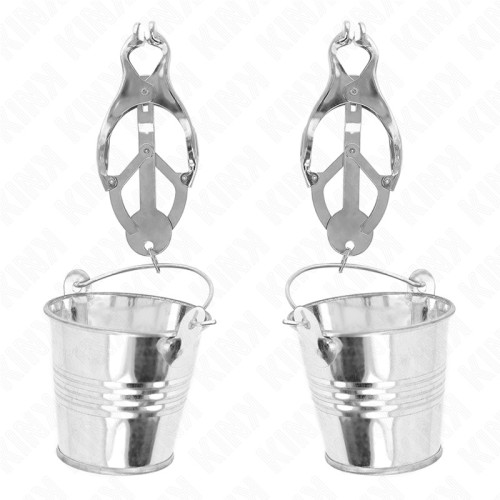 Kink Japanese Nipple Clamps with Silver Cubes