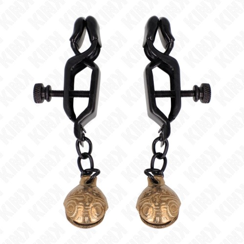 Kink Flat Nipple Clamps with Bell - Sensual Stimulation