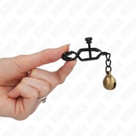 Kink Flat Nipple Clamps with Bell - Sensual Stimulation