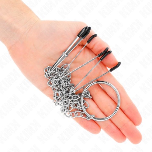 Kink Nipple Clamps with Chain - Exciting Pleasure