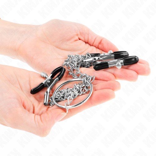 Kink Nipple and Clitoris Clamps with Chain for BDSM Play