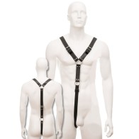 BDSM Leather Harness for Men Adjustable Black