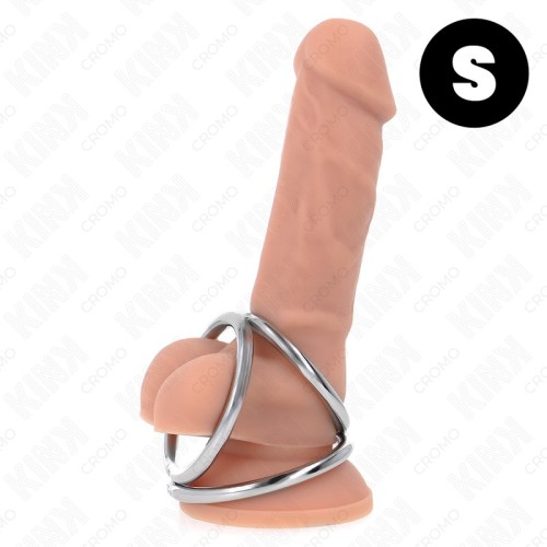 Kink - Anillo Pene Triple Metal Cromado 3.2 Cm A 4.5 Cm