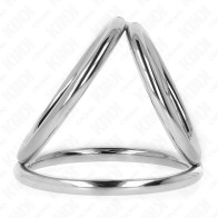 Kink - Anillo Pene Triple Metal Cromado 3.2 Cm A 4.5 Cm