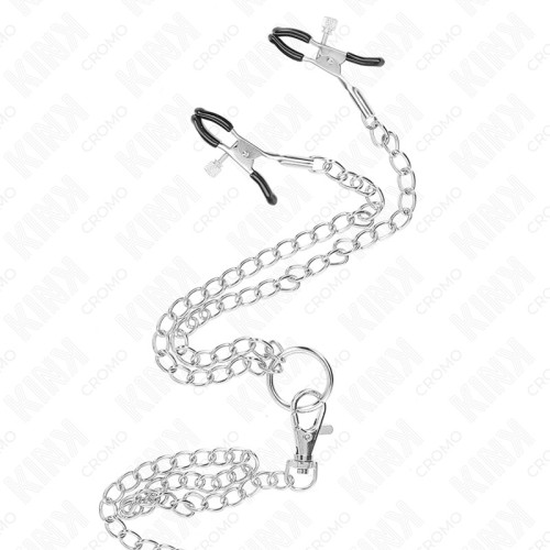 Kink Triple Metal Cock Ring with Chain for Enhanced Pleasure