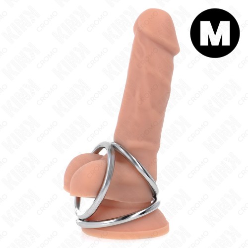 Kink - Anillo Pene Triple Metal Cromado 3.8 Cm A 5 Cm Modelo 2