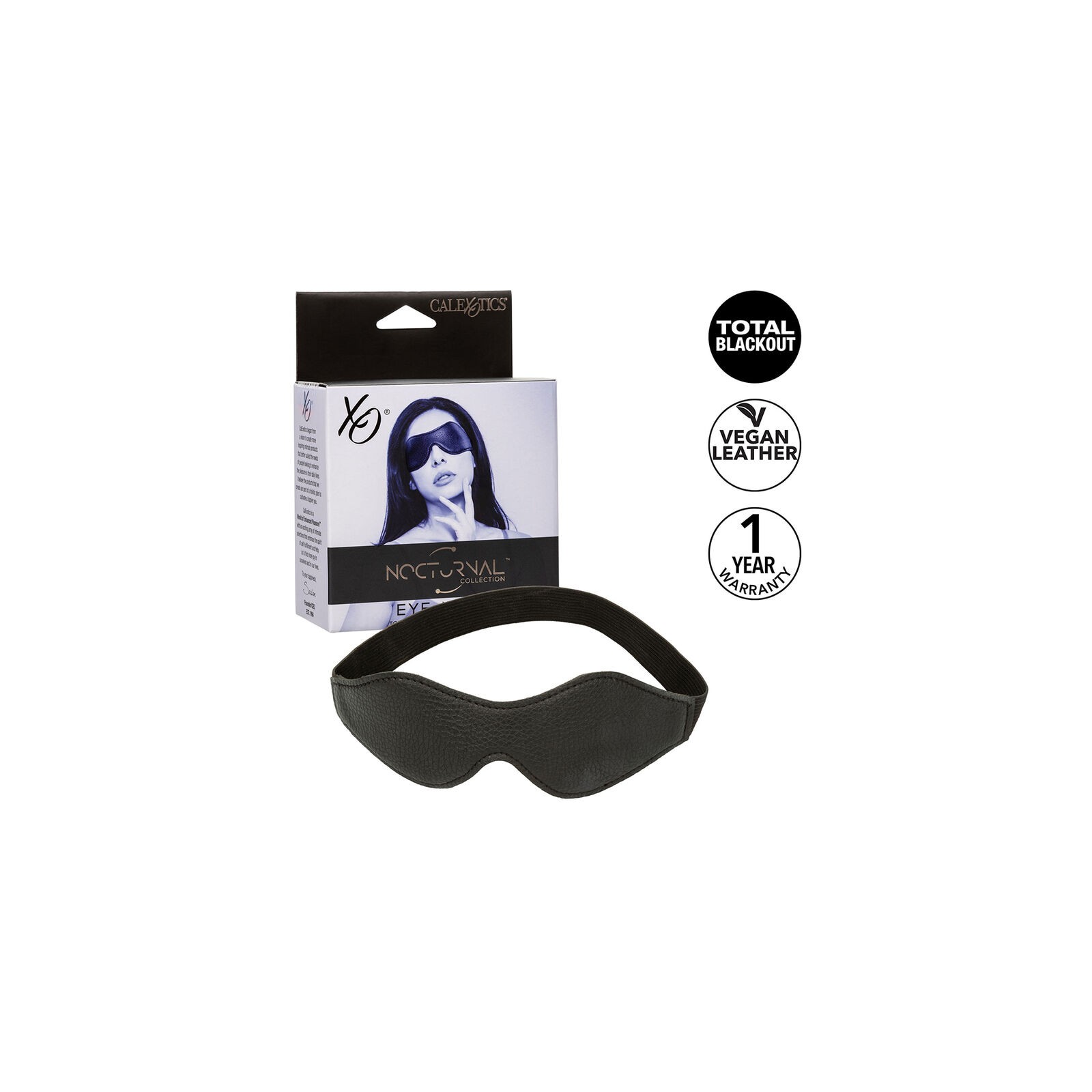 Nocturnal Black Leather Eye Mask - Total Blackout Experience